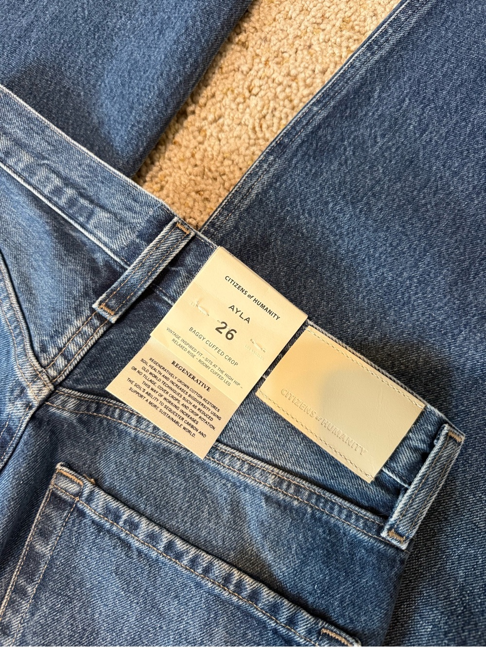 NWT Citizens of Humanity Ayla Baggy Jeans in Claremont - Size 26 - Picture 9 of 9